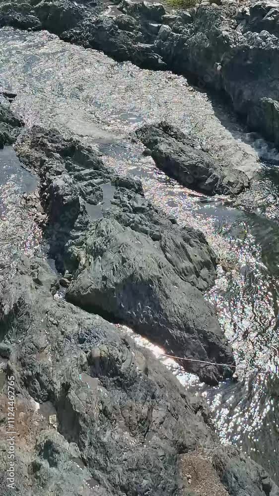 Large river rocks that appear to be flowing with water Large river rocks that appear to be flowing with water