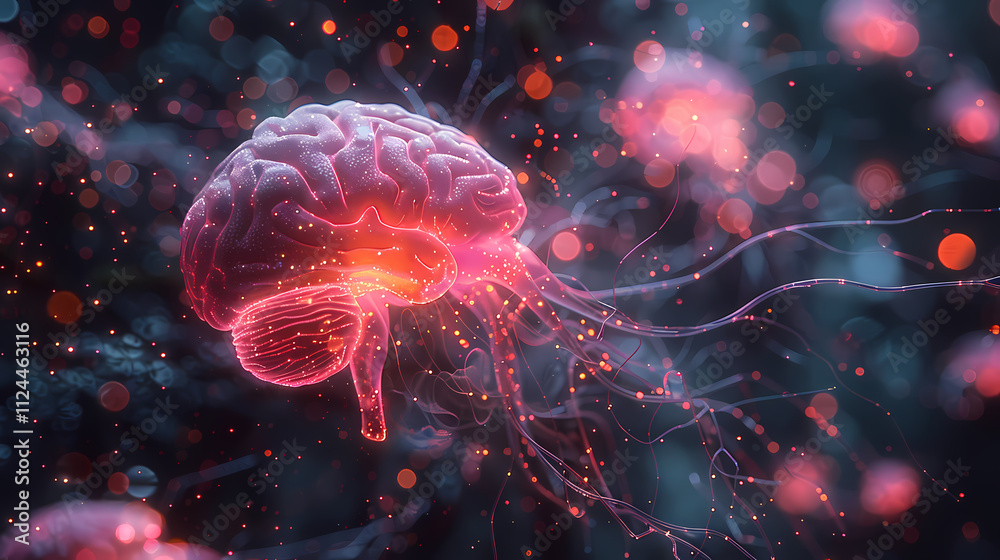 Obraz premium Illuminated Mind: Abstract Neural Network