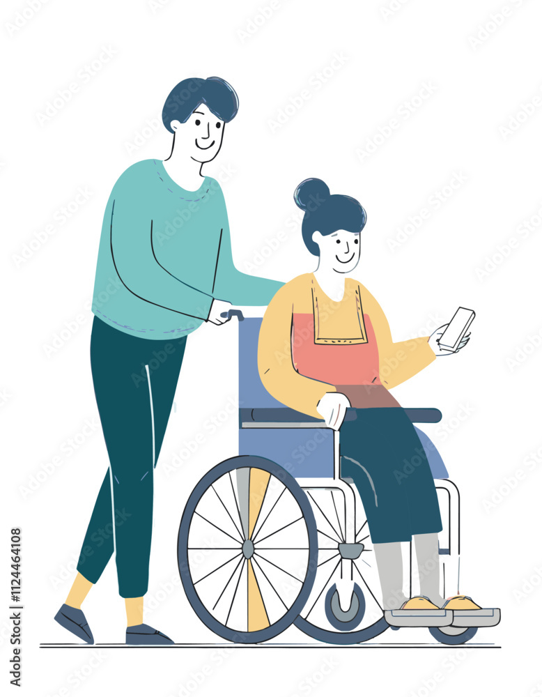 Inclusive Community Support Caring Friends Helping Person in Wheelchair Disability Support Network Illustration Inclusive Community Support Caring Friends Helping Person in Wheelchair Disability Support Network Illustration