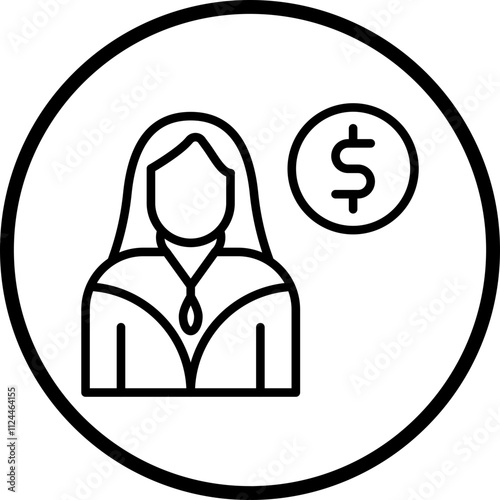 Female Croupier icon style