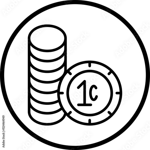 One Cent Coins icon style