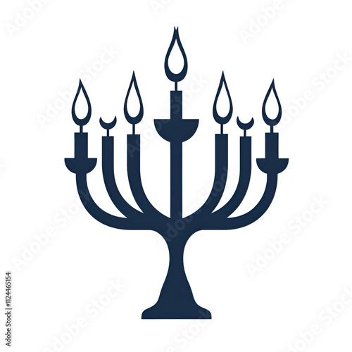 A black and white logo depicting the silhouette of a Menorah on a pure white background.