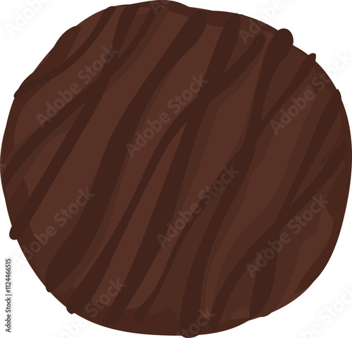 Chocolate Cookie with Stripe Pattern Design.