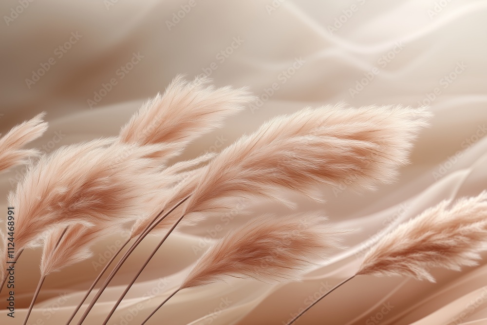 Fototapeta premium growing pampas grass background with color of the year 2025