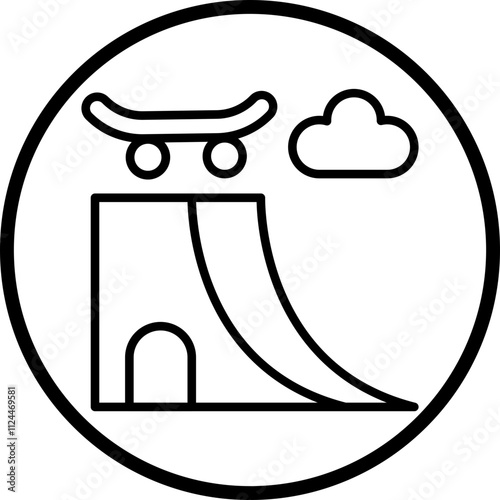 Skateboarding Ramp icon style