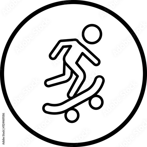 Skateboarding icon style