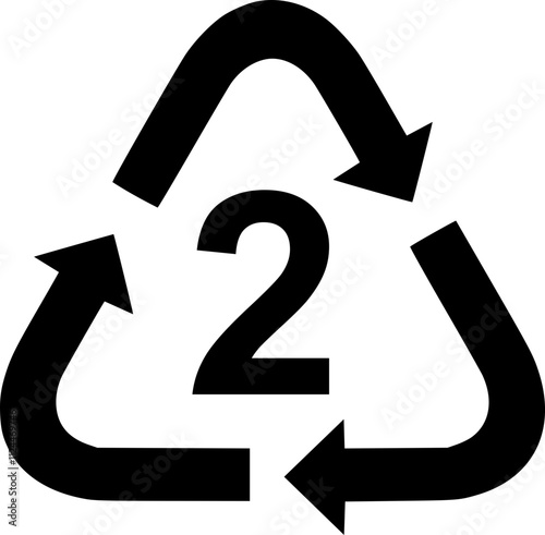 HDPE 2 recycle symbol