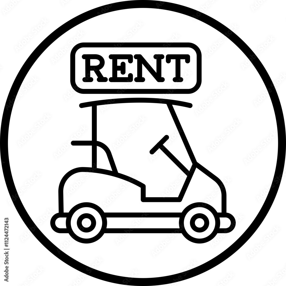 Fototapeta premium Buggy Rental icon style