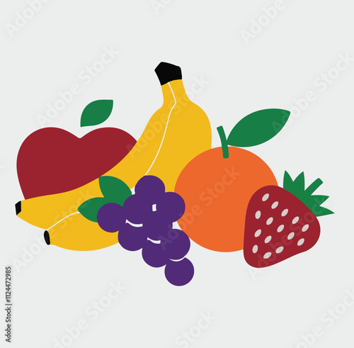 Sweet ripe fruits and berries on white background
