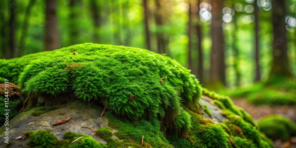 Lush green moss growing on a rock in a forest , nature, plant, green, texture, background, macro, vibrant, growth, forest Lush green moss growing on a rock in a forest , nature, plant, green, texture, background, macro, vibrant, growth, forest