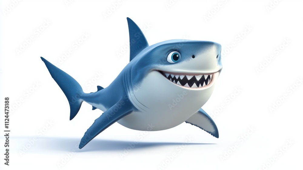 shark cartoon isolated on white shark cartoon isolated on white