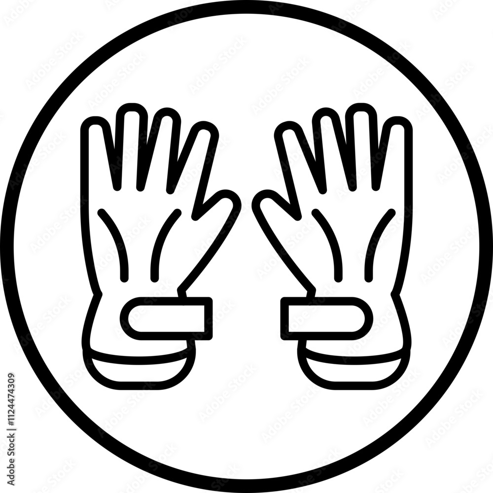 Fototapeta premium Ski Gloves icon style