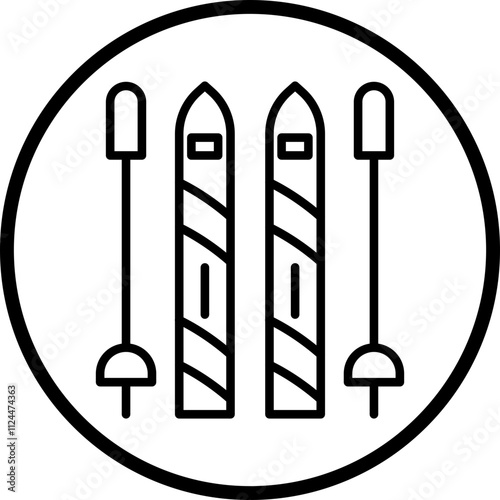 Ski Poles icon style