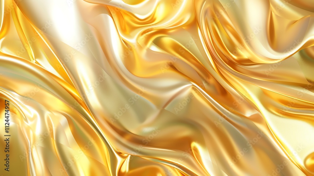 Fototapeta premium Abstract golden liquid with flowing patterns.