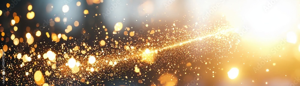 Obraz premium Glowing Particles Sparkling Light Burst Over Dark Background