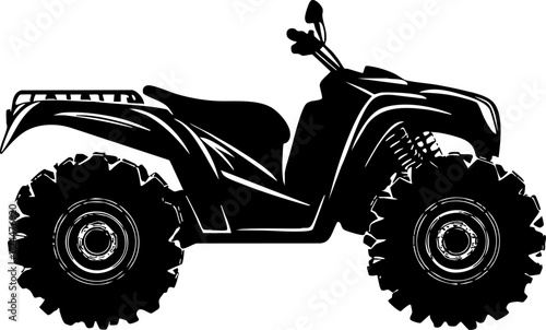 A sleek silhouette of an all-terrain vehicle (ATV) perfect for outdoor adventures and recreational activities.