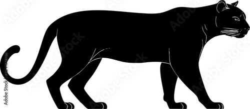 A sleek silhouette illustration of a panther, showcasing its graceful form and powerful presence in a minimalist style.