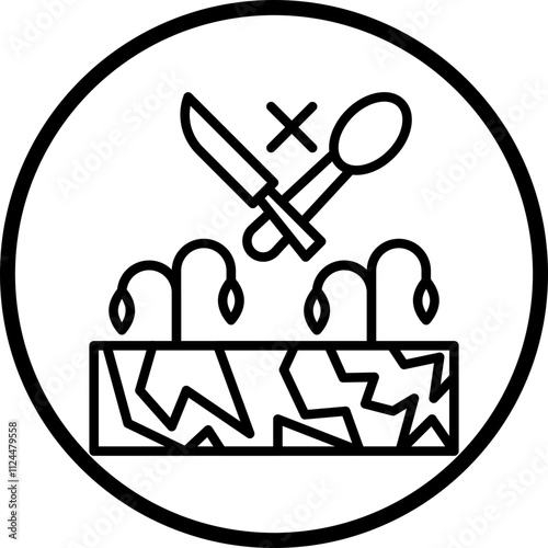 Food Scarcity icon style