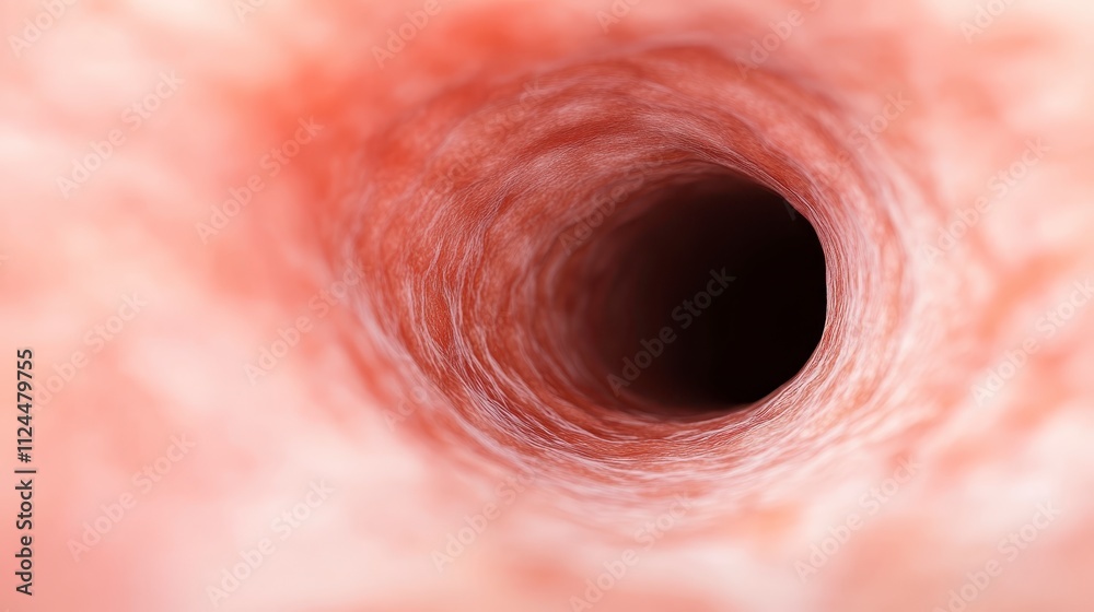 Fototapeta premium Abstract Pink Tunnel Interior Anatomy Medical Background Healthcare Biology Science Microscopic