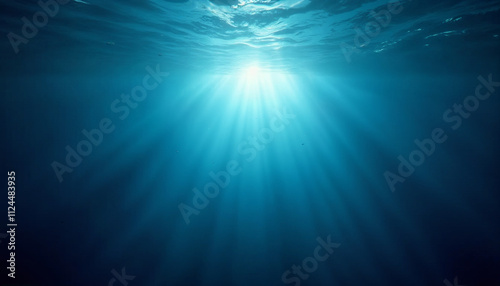 Underwater Sea - Deep Water Abyss With Blue Sun light