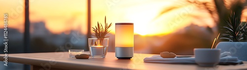 Wallpaper Mural Patio camera disguised as outdoor decor, glowing lens capturing a sunset scene Torontodigital.ca