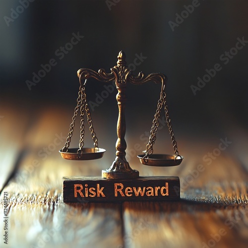 Weighing Risk and Reward   Symbol of Uncertainty in Business Investments and Decision Making