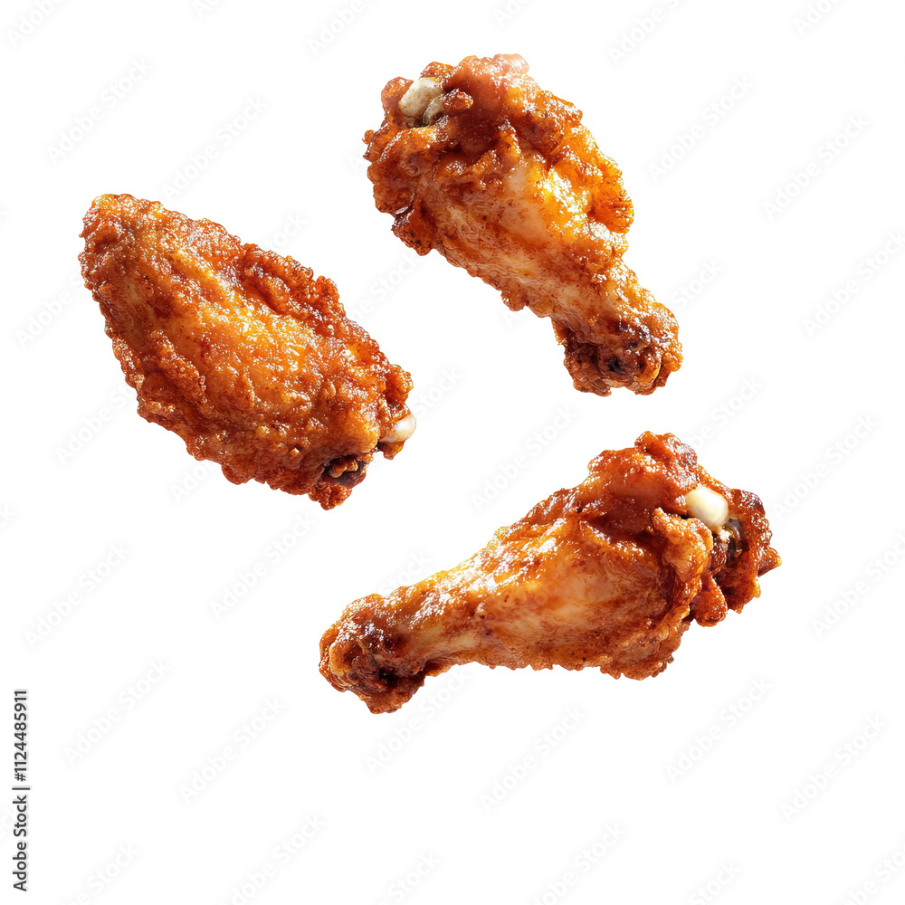fried chicken wings and drumstick isolated on white and transparent background fried chicken wings and drumstick isolated on white and transparent background