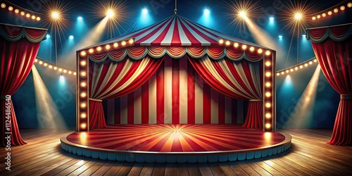Wallpaper Mural render circus background with a podium and lighting, circus, render, background, podium, lighting, entertainment, stage Torontodigital.ca