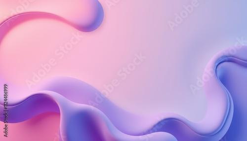 Abstract Pink and Purple Fluid Wave Forms Design