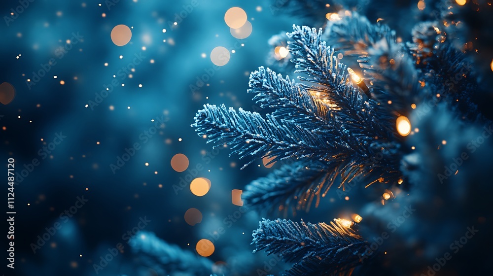 Winter wonderland festive christmas lights outdoor nature scene Winter wonderland festive christmas lights outdoor nature scene