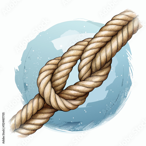 Watercolor hand drawn nautical knot vector illustration (3)