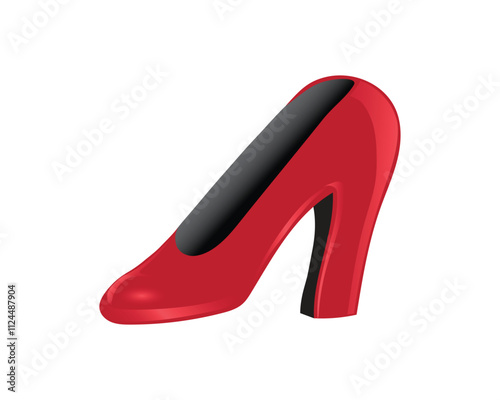 vector illustration design of a special women's shoe with a red high heel