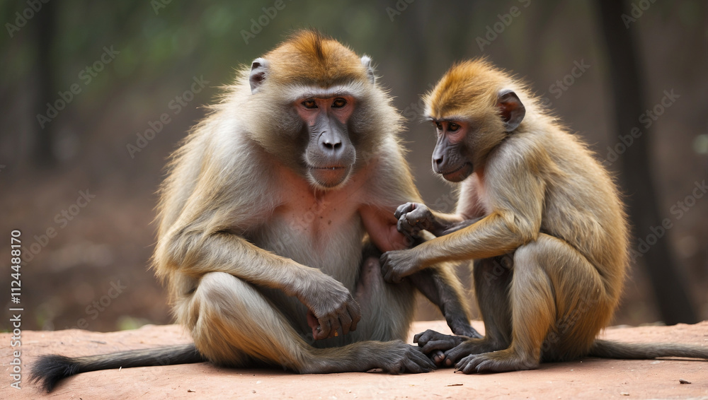 Baboon Grooming Its Young Baboon Grooming Its Young