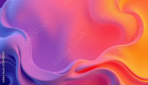 Abstract Purple And Orange Fluid Wave Design