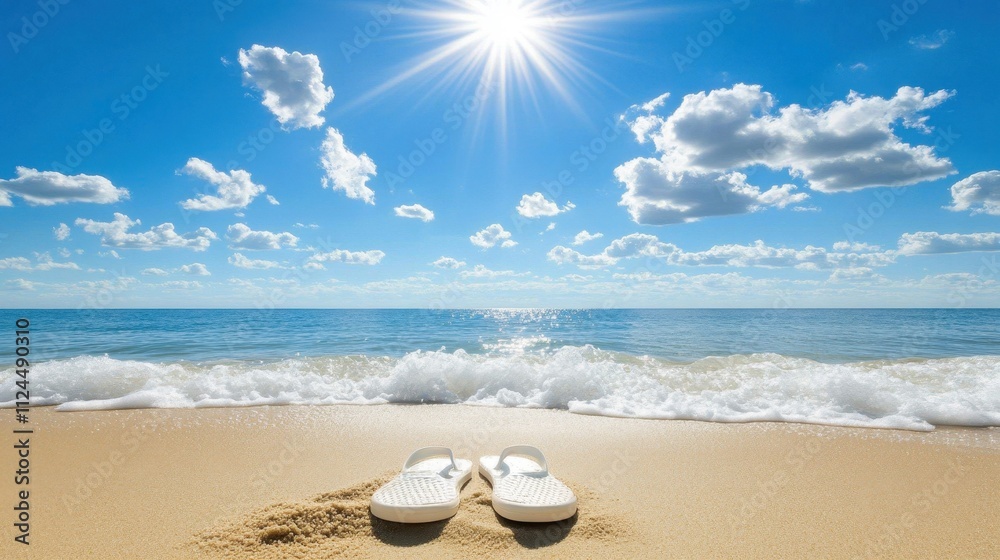 Sunny Day at the Beach with Sandals Sunny Day at the Beach with Sandals