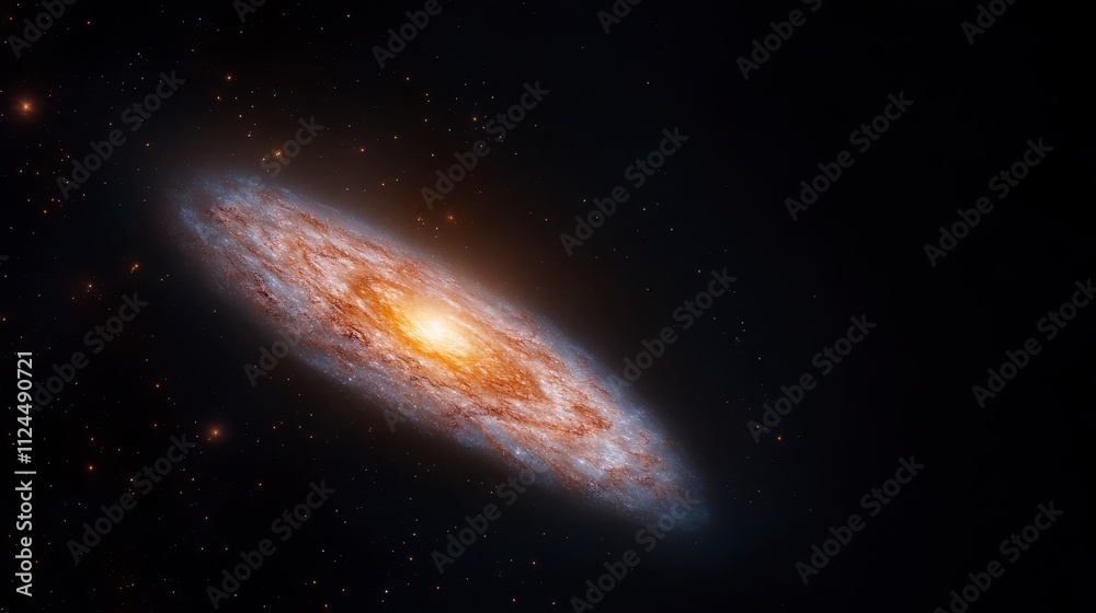 Fototapeta premium Majestic Spiral Galaxy in Deep Space Cosmic Background Starry Night