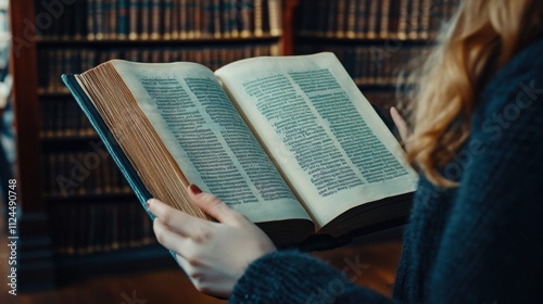 Cozy Reading Nook in a Library with Antique Books