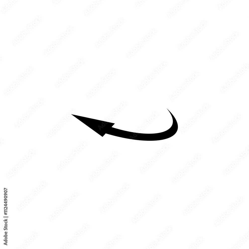 Fototapeta premium Long semi circle arrow. Vector illustration. Semicircular rounded curved one-sided arrow.