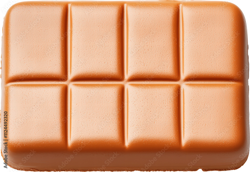 Smooth orange chocolate bar with playful texture Smooth orange chocolate bar with playful texture