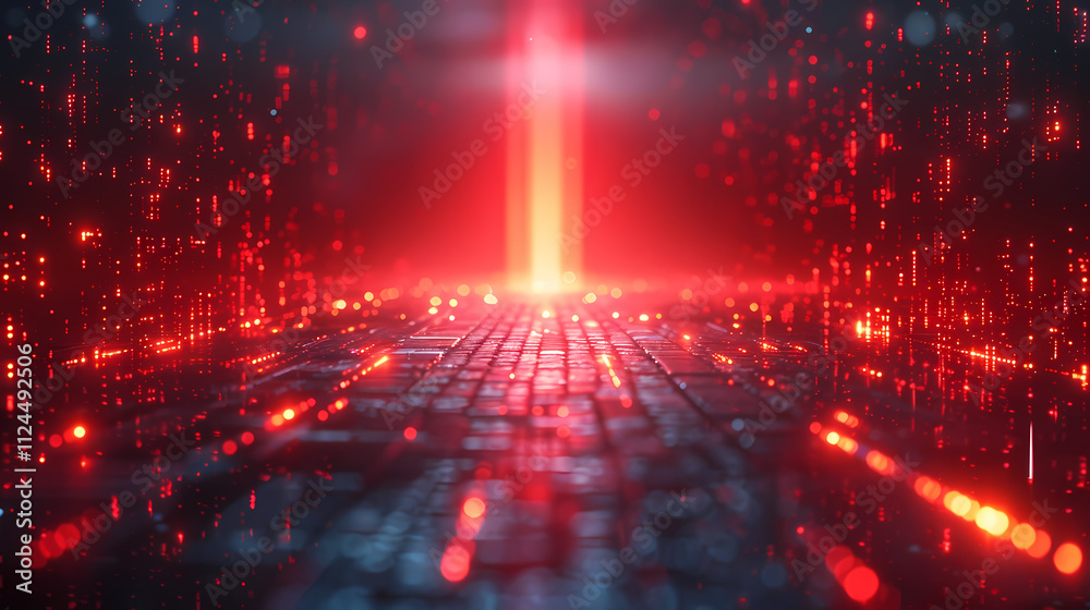 Red Digital Tunnel: A mesmerizing digital tunnel with a bright red light at the end, illuminating the path forward. This abstract image evokes a sense of mystery and anticipation. Red Digital Tunnel: A mesmerizing digital tunnel with a bright red light at the end, illuminating the path forward. This abstract image evokes a sense of mystery and anticipation.