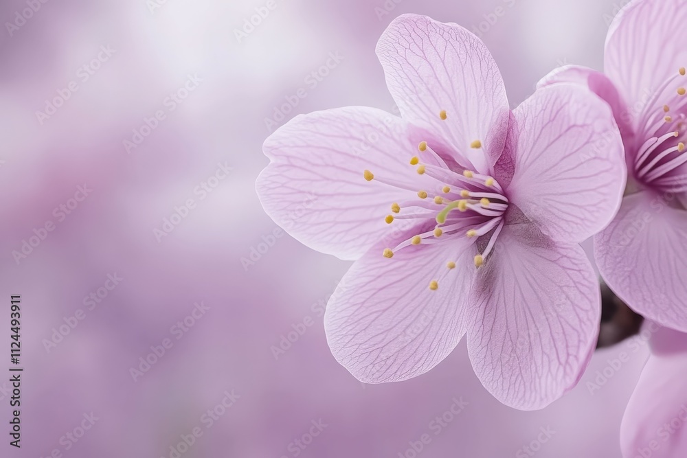 Fototapeta premium Bee collect pollen from pink flower (Cosmos bipinnatus). Close-up. Side view. Beautiful simple AI generated image