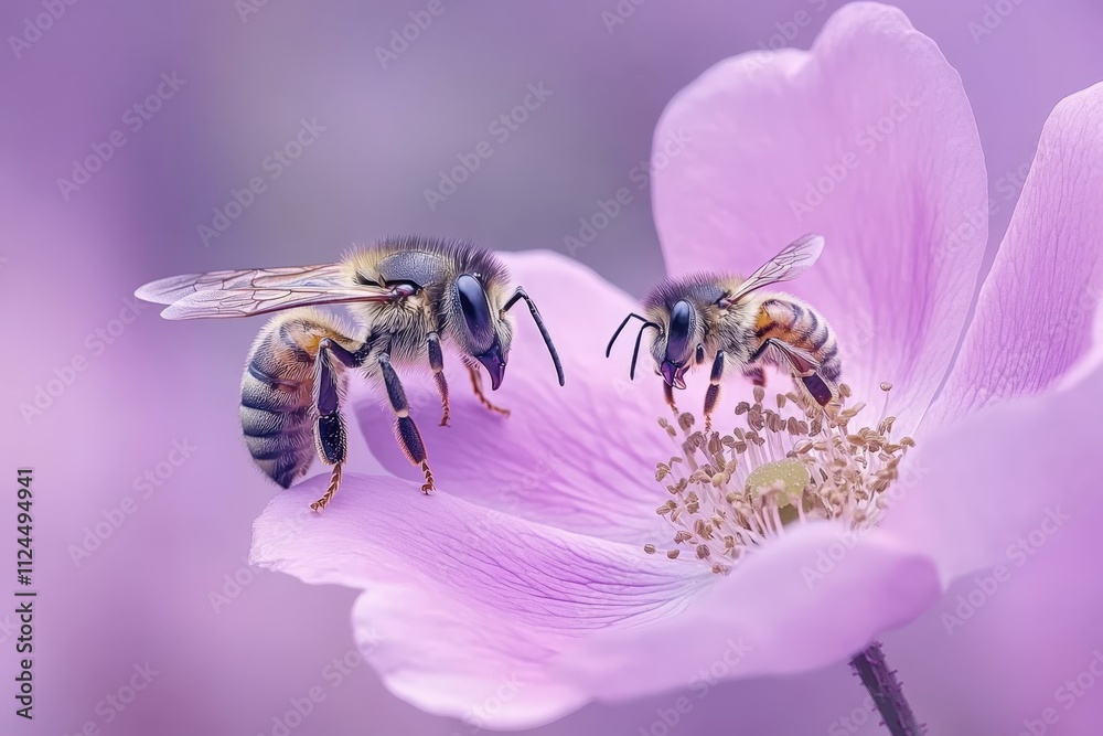 Black ants in the flower petal area - generative ai. Beautiful simple AI generated image Black ants in the flower petal area - generative ai. Beautiful simple AI generated image