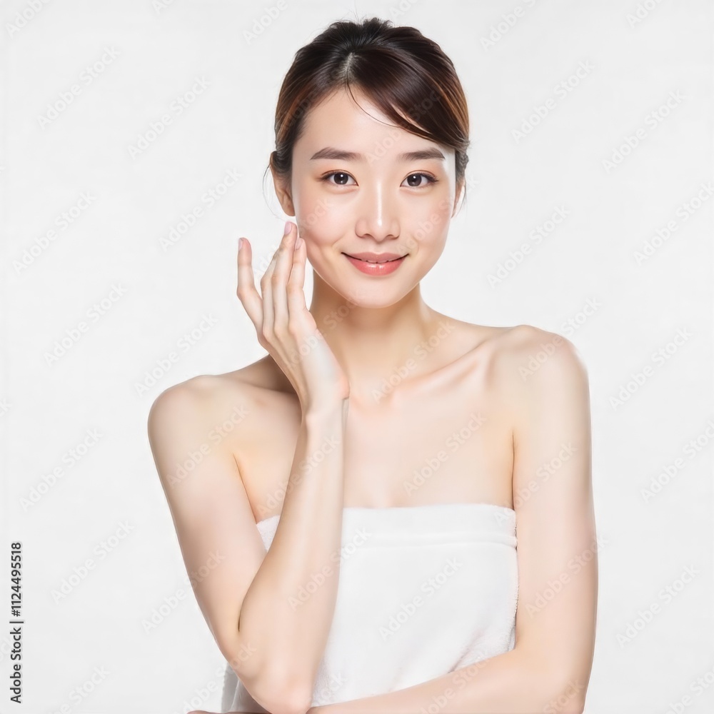 Graceful woman with a natural glow on her face Graceful woman with a natural glow on her face