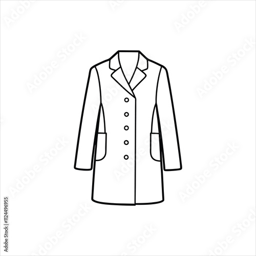 Winter Coat Clipart Design - Outerwear Fashion vector illustration