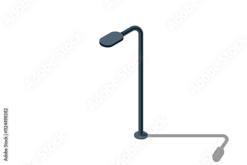 Isometric of light lamp pillar. Isometric street light. Isometric icon of a park light. Light pillar icon. Isometric outdoor lighting