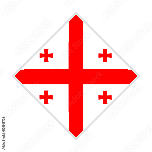 georgia flag - rhombus shape icon on white background	