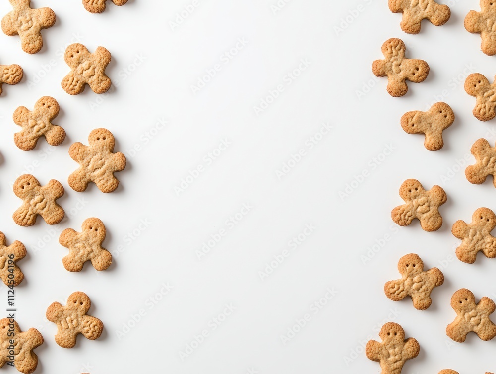 Festive Gingerbread Cookies on Pure White Festive Gingerbread Cookies on Pure White
