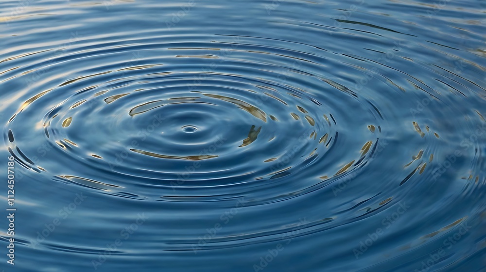 Concentric Water Ripples Expanding Outward From Center Concentric Water Ripples Expanding Outward From Center