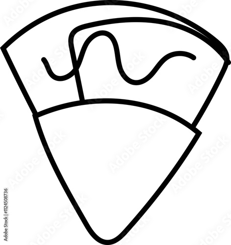 Illustration of a Japanese Crepe Dessert in Cone.