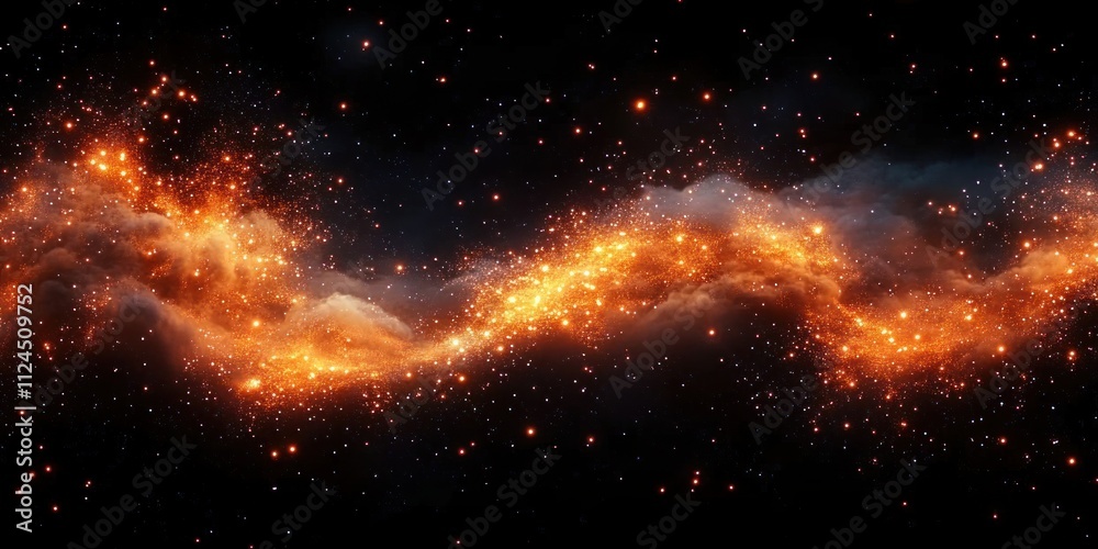 Fiery Orange and Red Particles in Spiral Against Black Background Abstract Impressionism Fiery Orange and Red Particles in Spiral Against Black Background Abstract Impressionism